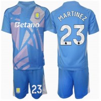 Camisa de Futebol Aston Villa Emiliano Martinez #23 Goleiro Equipamento Alternativo Infantil 2024-25 Manga Curta (+ Calças curtas)